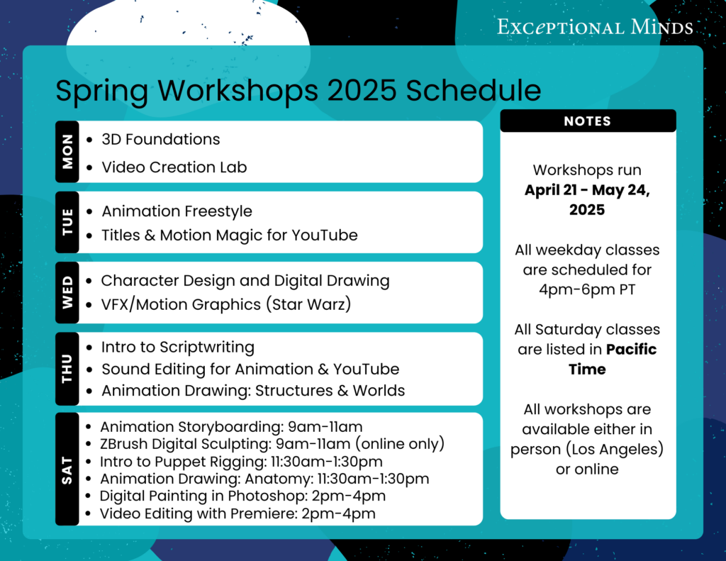 Spring Workshop Schedule